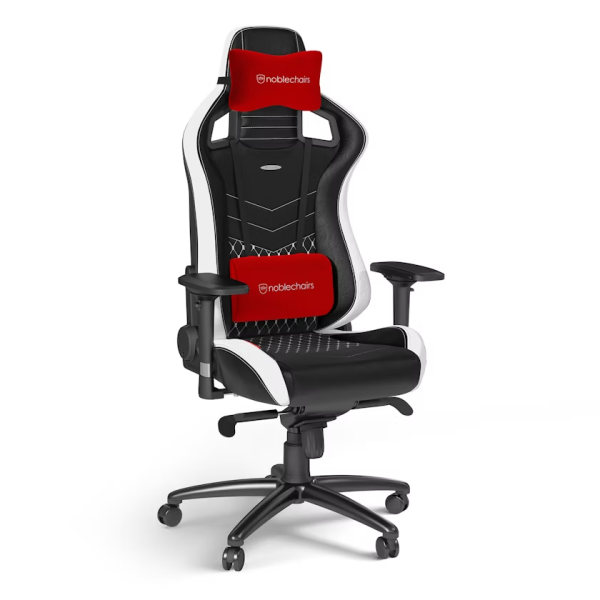 Noblechairs EPIC Real Leather Black/Red/White Noblechairs EPIC Real Leather Black/Red/White